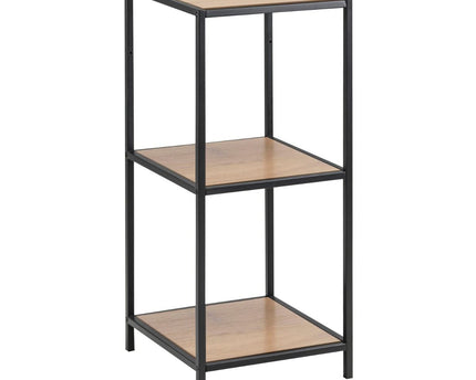 Seaford - Narrow Black Metal Bookcase with 2 Shelves