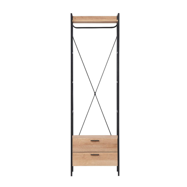 Claire - 2 Drawer 1 Shelf Open Wardrobe - Riviera Oak