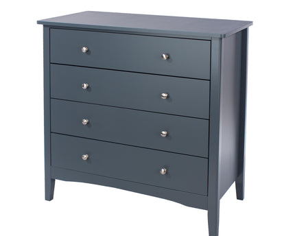 Painted - Stylish 4 Drawer Chest - Metal Handles
