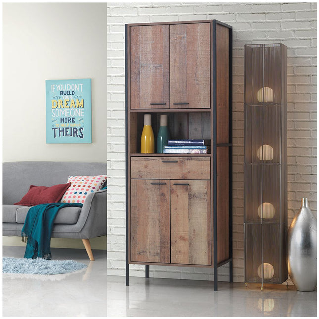 Stretton - Tall Storage Cabinet - Rustic Oak