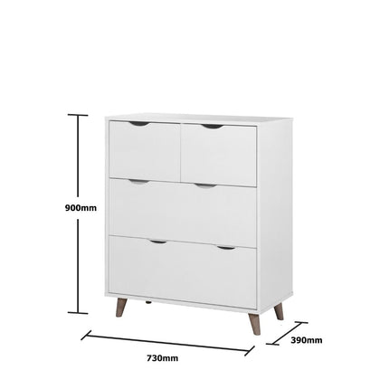 Pulford - 3 Piece Bedroom Set 4 Drawer - White & Sonoma Oak