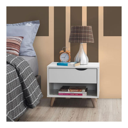 Pulford - 3 Piece Bedroom Set 4 Drawer - White & Sonoma Oak