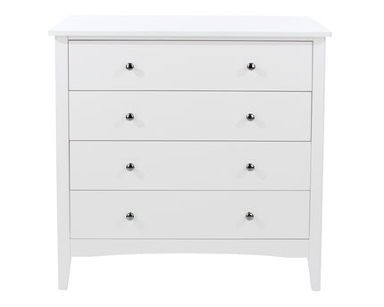 Painted - Stylish 4 Drawer Chest - Metal Handles
