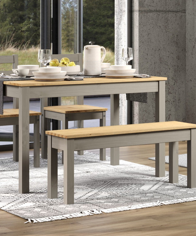 Corona - Grey Linea Rectangular Dining Table Grey Wax