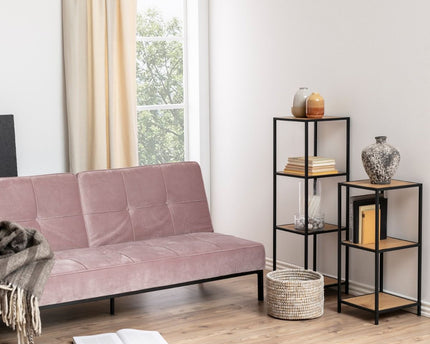 Seaford - Narrow Black Metal Bookcase with 2 Shelves