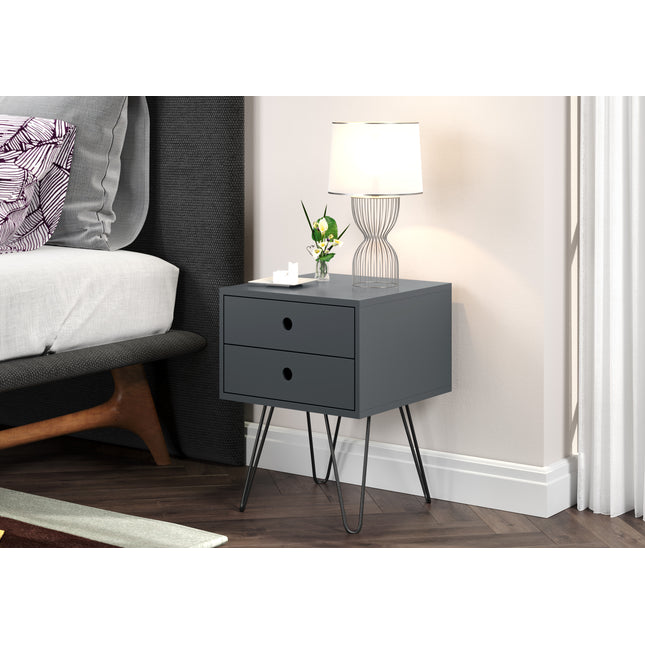 Painted - Telford Metal Leg 2 Drawer Bedside