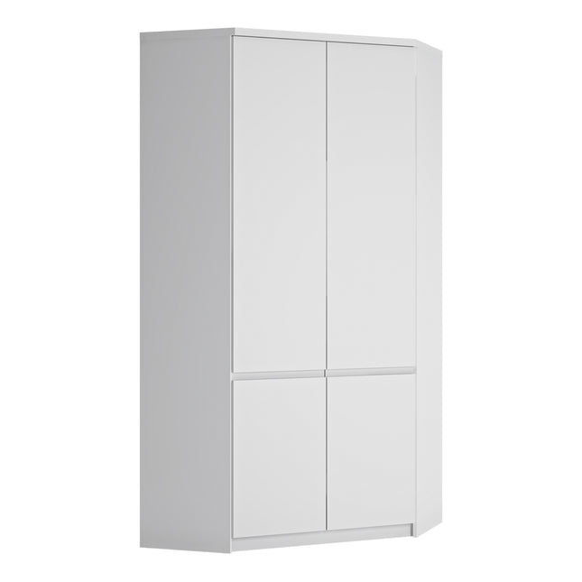 Fribo Corner Wardrobe 2 Door in Alpine White