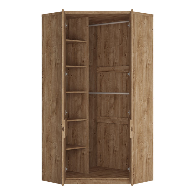 Fribo Corner Wardrobe 2 Door in Alpine White