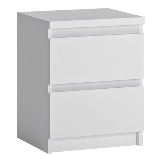 Fribo Bedside Cabinet 2 Drawer in Alpine White