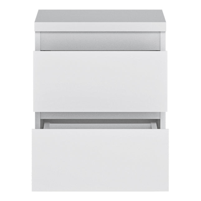Fribo Bedside Cabinet 2 Drawer in Alpine White