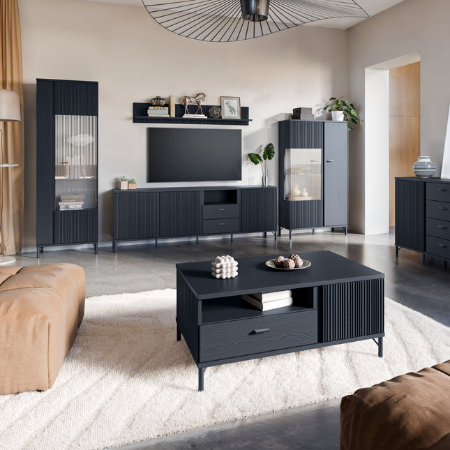 Avenale Coffee Table 102cm 2 Doors 1 Drawer Industrial