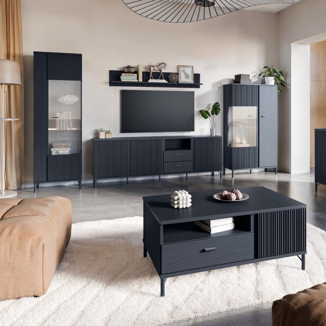 Avenale Tall Display Cabinet Glass Door 194cm Industrial