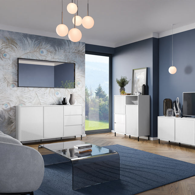Avenale Sideboard | 2 Door 3 Drawer | Choice of Alpine White Gloss, Anthracite or Cashmere