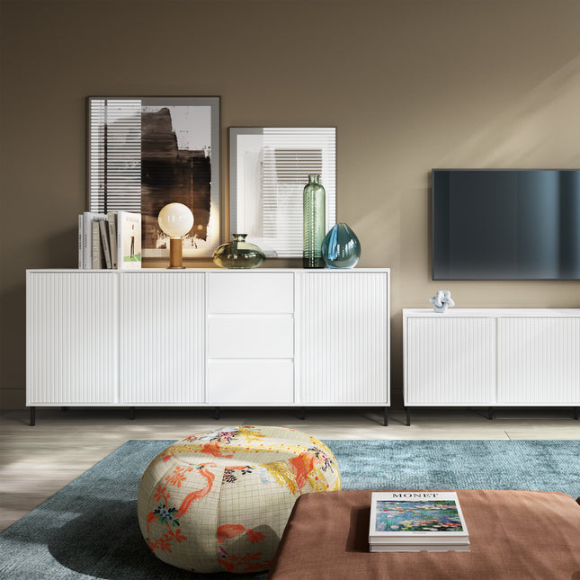 Avenale Sideboard | 3 Door 3 Drawer | Choice of Alpine White Gloss, Anthracite or Cashmere