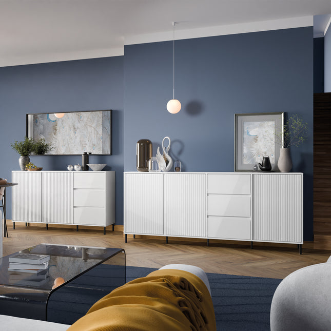 Avenale Sideboard | 3 Door 3 Drawer | Choice of Alpine White Gloss, Anthracite or Cashmere