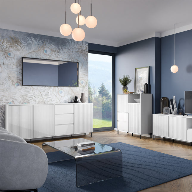 Avenale Sideboard | 3 Door 3 Drawer | Choice of Alpine White Gloss, Anthracite or Cashmere