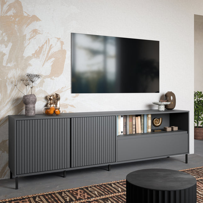 Avenale Wide Display TV Cabinet | 2 Door 1 Drawer | Choice of Alpine White Gloss, Anthracite or Cashmere