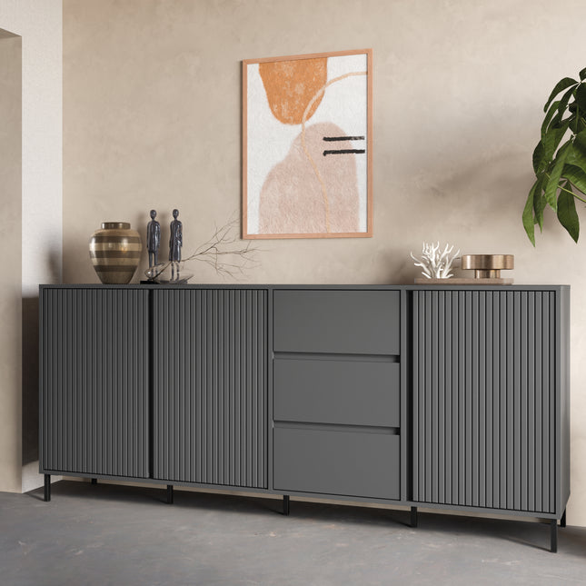 Avenale Sideboard | 3 Door 3 Drawer | Choice of Alpine White Gloss, Anthracite or Cashmere