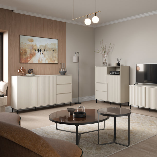 Avenale Sideboard | 2 Door 3 Drawer | Choice of Alpine White Gloss, Anthracite or Cashmere