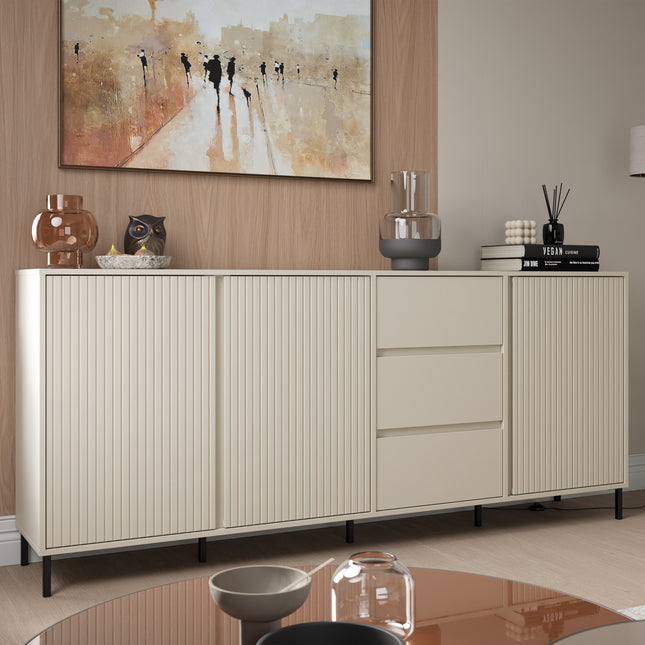 Avenale Sideboard | 3 Door 3 Drawer | Choice of Alpine White Gloss, Anthracite or Cashmere