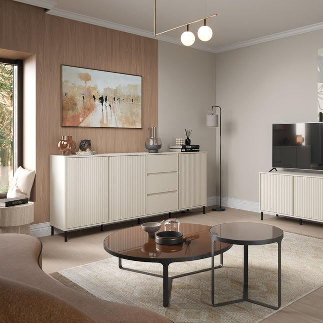 Avenale Sideboard | 3 Door 3 Drawer | Choice of Alpine White Gloss, Anthracite or Cashmere