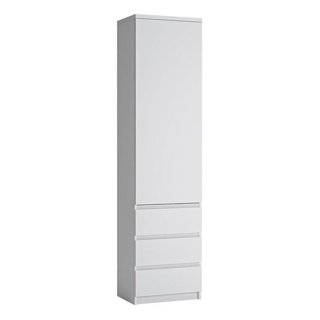Fribo - Tall Narrow 1 Door 3 Drawer Cupboard