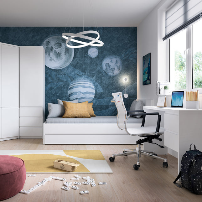 Fribo - Tall Narrow 1 Door 3 Drawer Cupboard