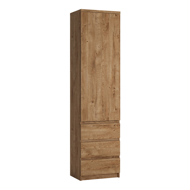 Fribo - Tall Narrow 1 Door 3 Drawer Cupboard