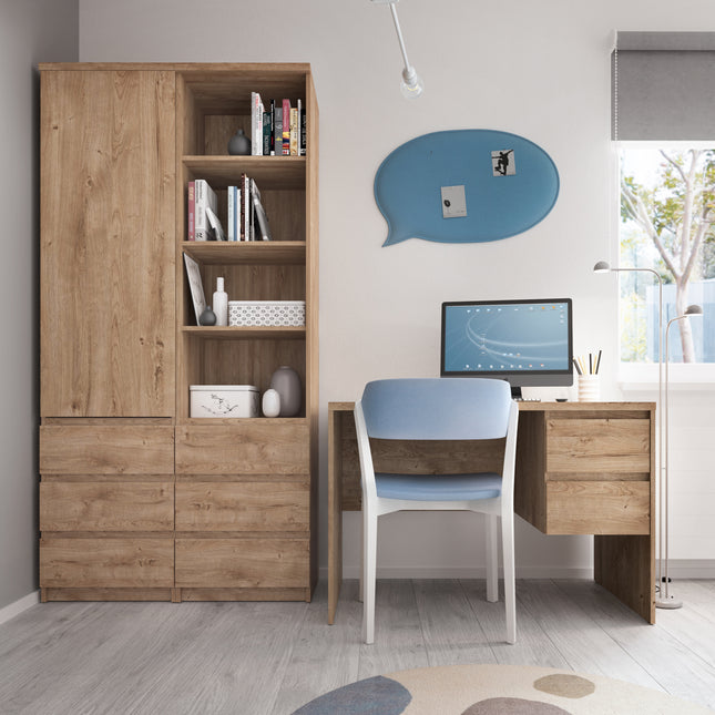 Fribo - Tall Narrow 1 Door 3 Drawer Cupboard