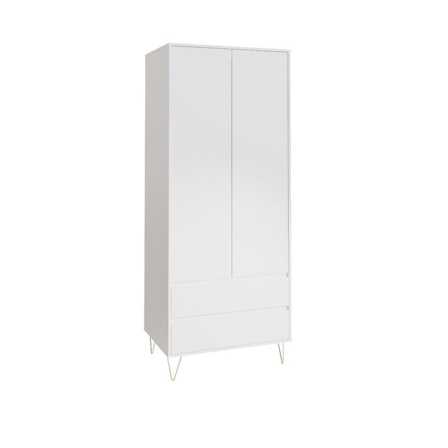 white wardrobe with drawers