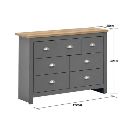Lisbon - 3-Piece Set - 2 Door Wardrobe, 7 Drawer Chest & Bedside Table