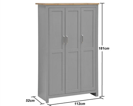 Lisbon - 3-Piece Set - 3 Door Wardrobe, 4 Drawer Chest & 2 Drawer Bedside Table