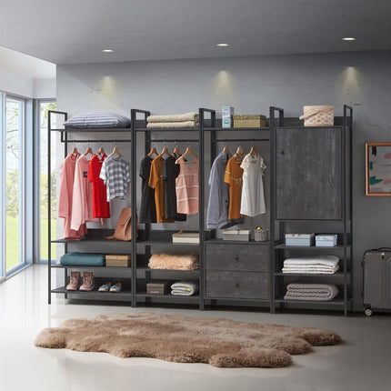 Zahra - 4 Piece Bedroom Furniture Set Open Wardrobes