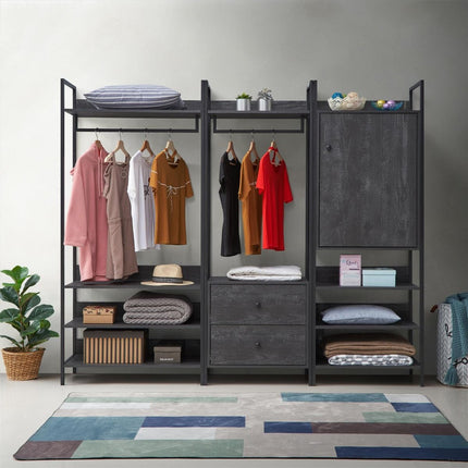 Zahra - 3 Piece Bedroom Furniture Set Open Wardrobes