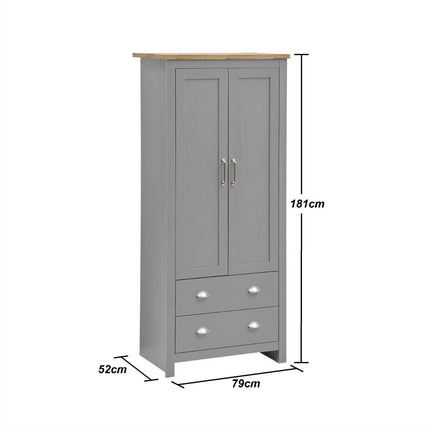 Lisbon - 3-Piece Set - 2 Door Wardrobe, 7 Drawer Chest & Bedside Table