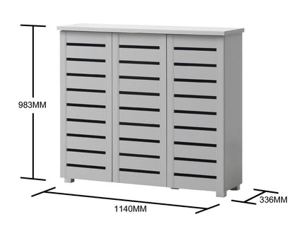 Essentials - Contemporary 3 Door Storage Cabinet