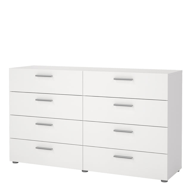 Pepe Wide Chest of 8 Drawers (4+4) | Choice of Oak & White Gloss, Walnut or White