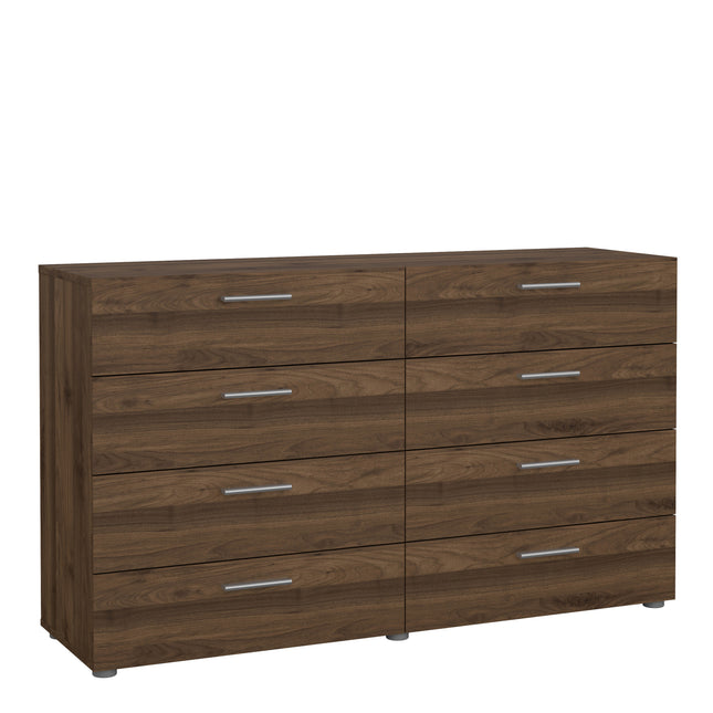 Pepe Wide Chest of 8 Drawers (4+4) | Choice of Oak & White Gloss, Walnut or White