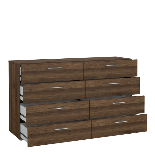 Pepe Wide Chest of 8 Drawers (4+4) | Choice of Oak & White Gloss, Walnut or White