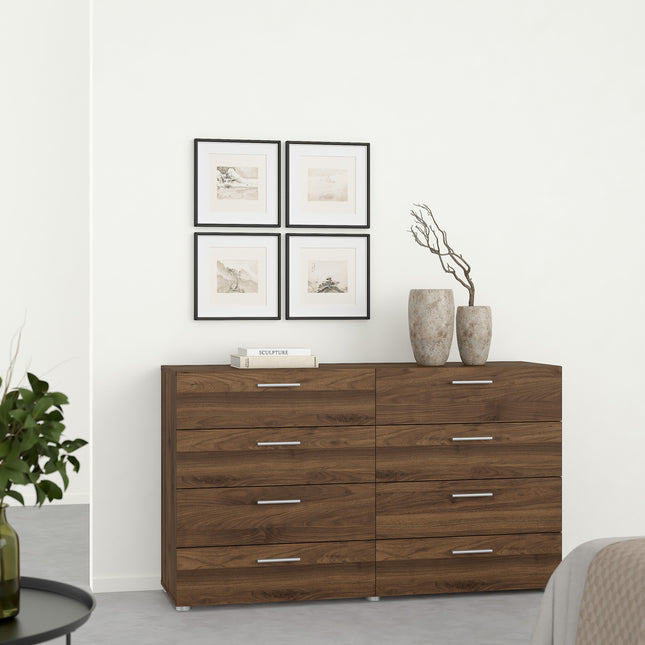 Pepe Wide Chest of 8 Drawers (4+4) | Choice of Oak & White Gloss, Walnut or White