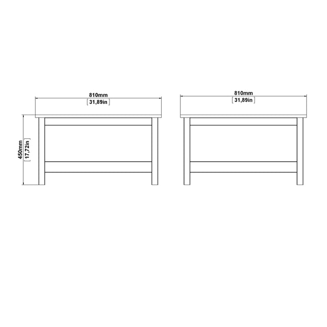 Rectangular coffee table with a flat top and four straight legs, featuring a simple, minimalist design in light wood