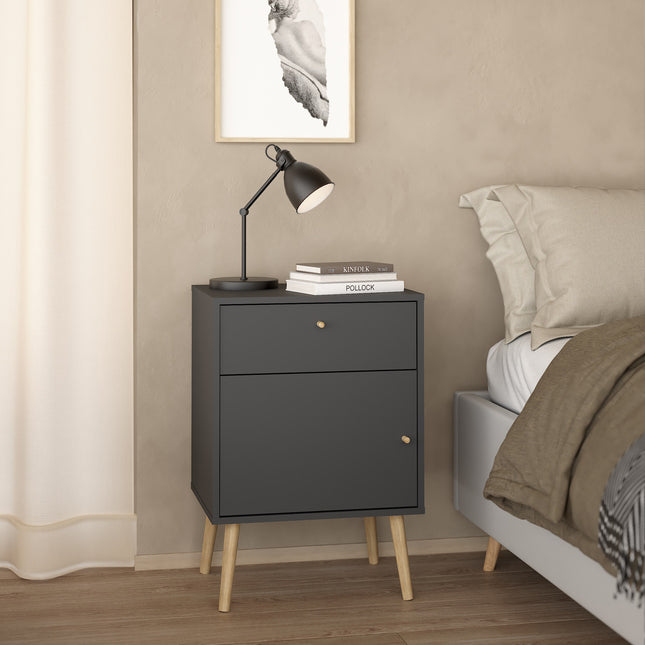 Cumbria Bedside Table 1 Door 1 Drawer Laminate