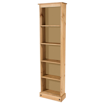 Corona - Real Pine Bookcase - Tall Narrow - Adjustable Shelves