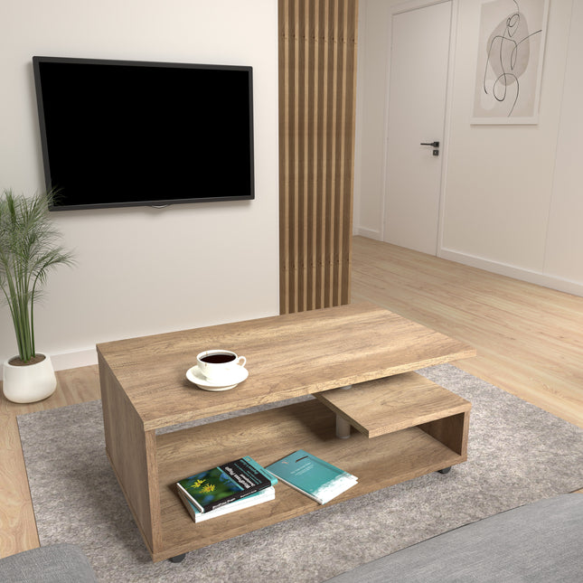 Bailey Coffee Table Contemporary G Shape Oak 105cm