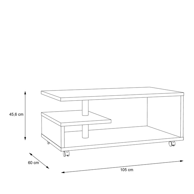 Bailey Coffee Table Contemporary G Shape Oak 105cm