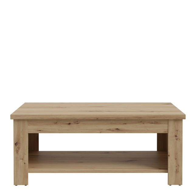 Corona Coffee Table with Shelf Oak Effect 110cm Rustic