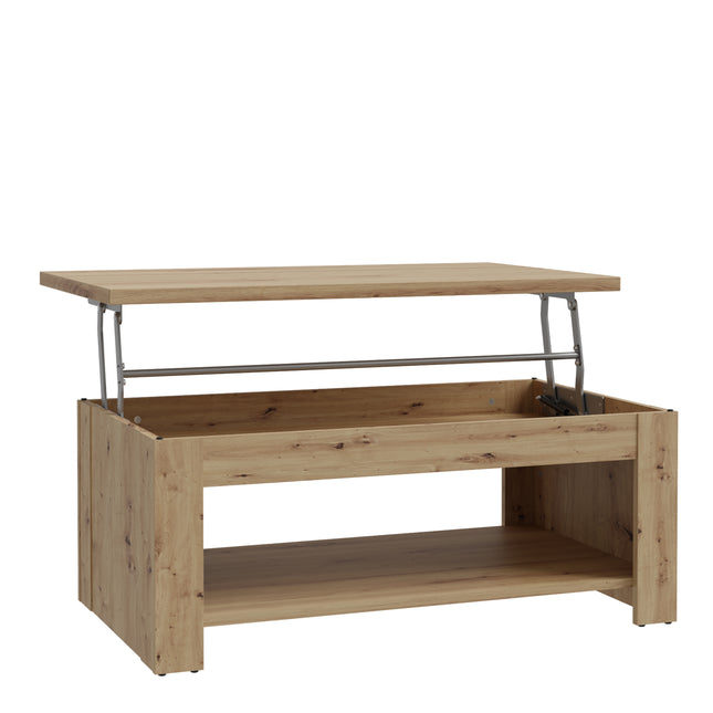 Corona Coffee Table with Shelf Oak Effect 110cm Rustic