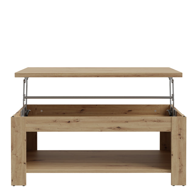 Corona Coffee Table with Shelf Oak Effect 110cm Rustic