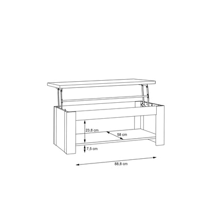 Corona Coffee Table with Shelf Oak Effect 110cm Rustic