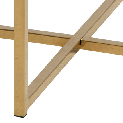 Alisma Side Table Round Marble Glass Top Gold 50cm Modern